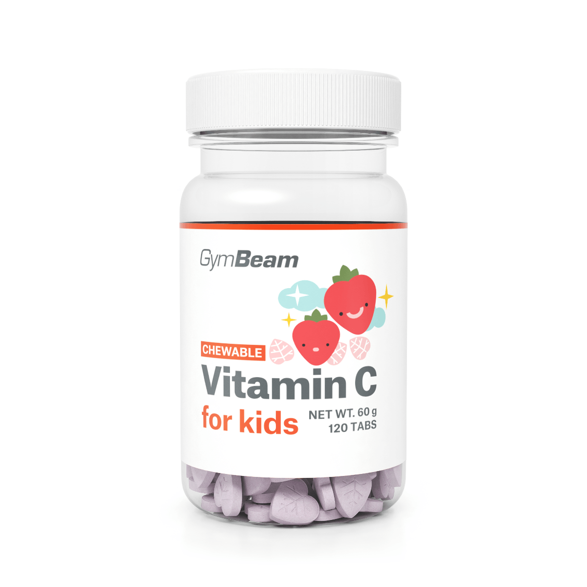 Gymbeam Chewable Vitamin C For Kids, 120 Tab,strawberry