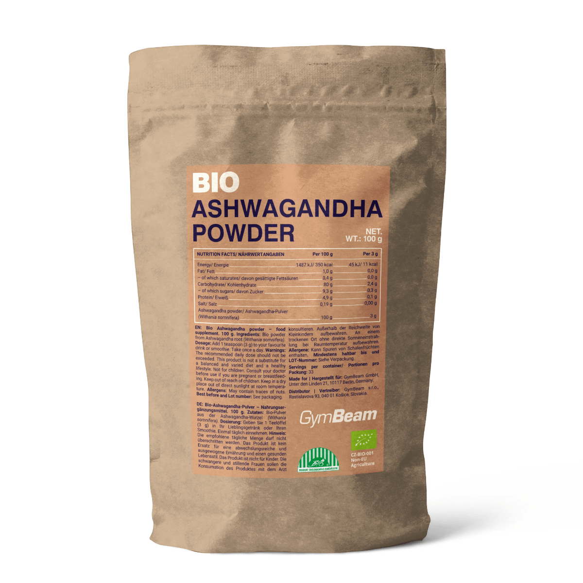 Gymbeam Bio Ashwagandha Powder 100g