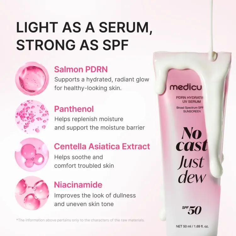 Medicube Pdrn Hydrating Uv Serum Spf 50+, 50ml