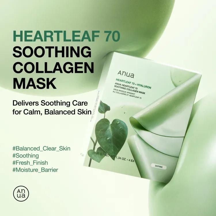 Anua Heartleaf 70 Soothing Collagen Mask (4ea)l, 38x4