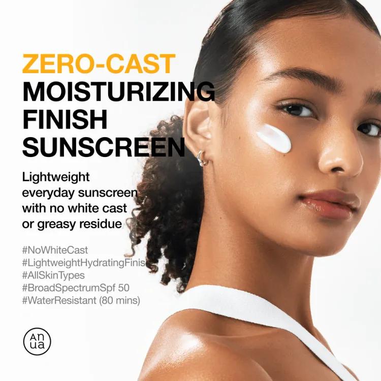 Anua Zero-coast Moisturizing Finish Sunscreen, Spf 50, 50ml