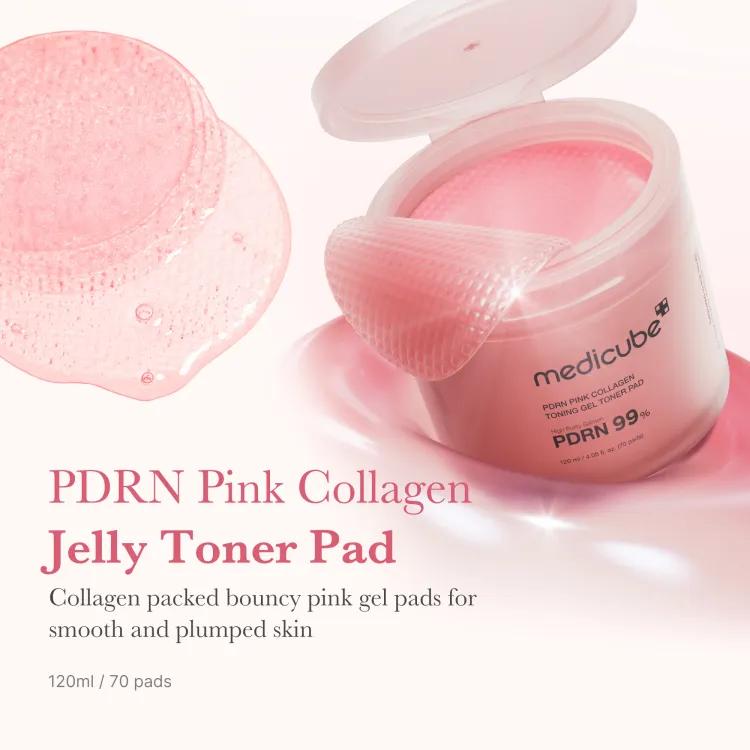 Medicube Pdrn Pink Collagen Toning Gel Toner Pad 70ea, 120ml
